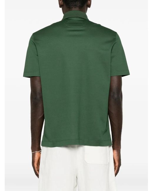 Zegna Green Short-Sleeve Polo Shirt for men