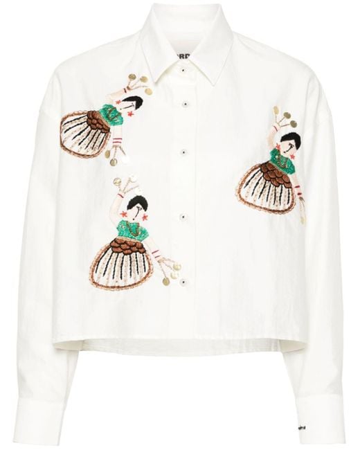 Cordera White Danza Embroidered Shirt