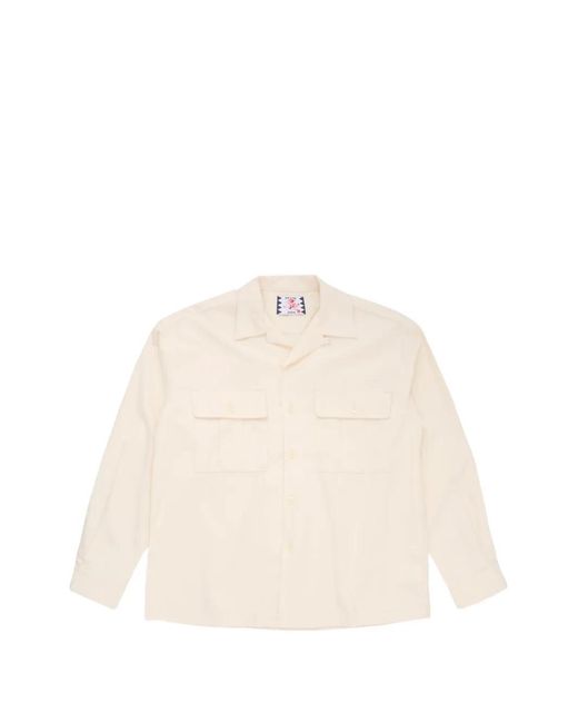 Son Of The Cheese Natural Soft Flap-Pocket Spread-Collar Shirt for men