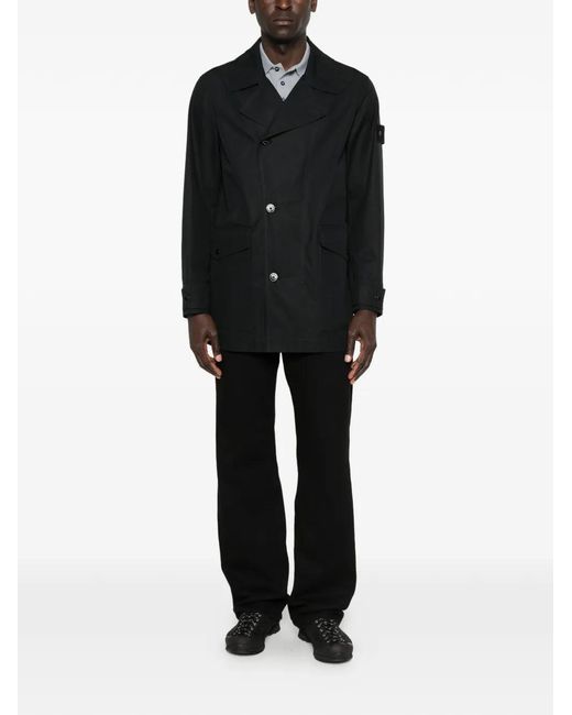 Stone Island Black Buttoned Pocket Jacket for men