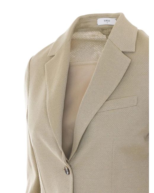 Circolo 1901 Natural Single-Breasted Patch-Pocket Jacket