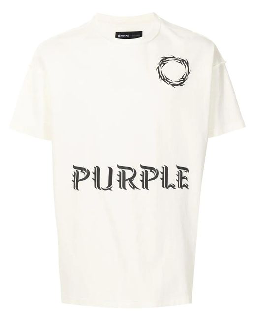 Purple Brand Natural Logo-Print Short-Sleeve T-Shirt for men