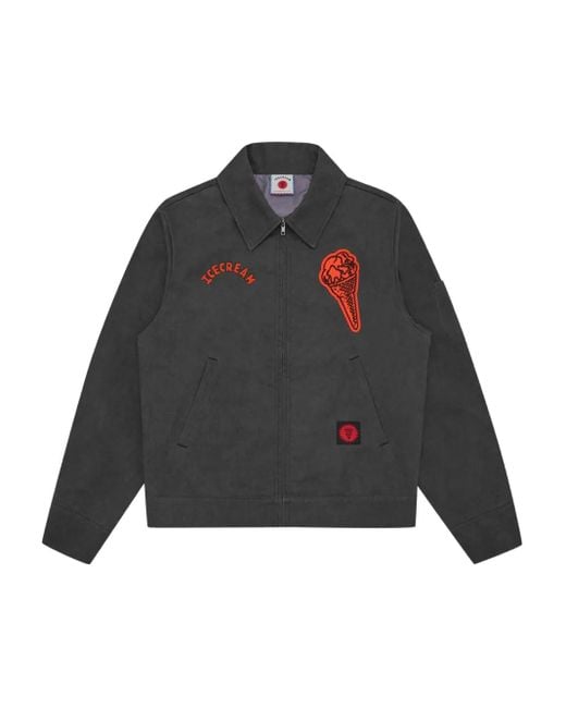 ICECREAM Gray Cone-Patch Overshirt for men