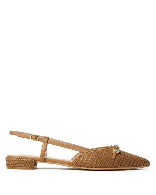 Twinset Brown Woven Slingback Flats
