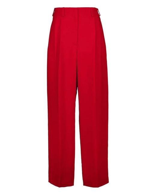 Givenchy Red Pleated Trousers