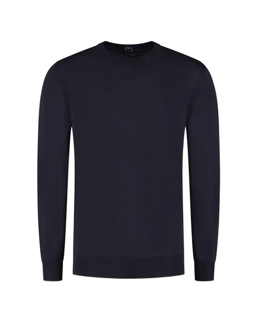Fedeli Blue Pull À Col Rond for men
