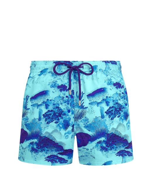 Vilebrequin Blue Marine-Print Swim Shorts for men