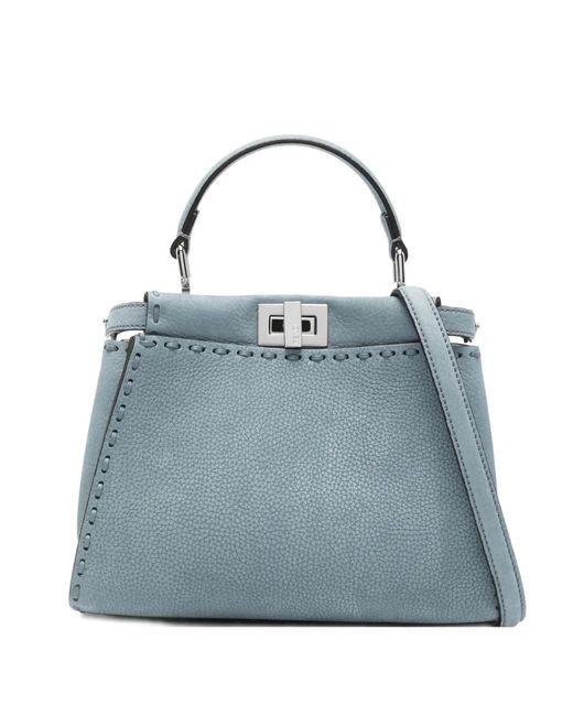 Peekaboo Mini Borsa di Fendi in Blue