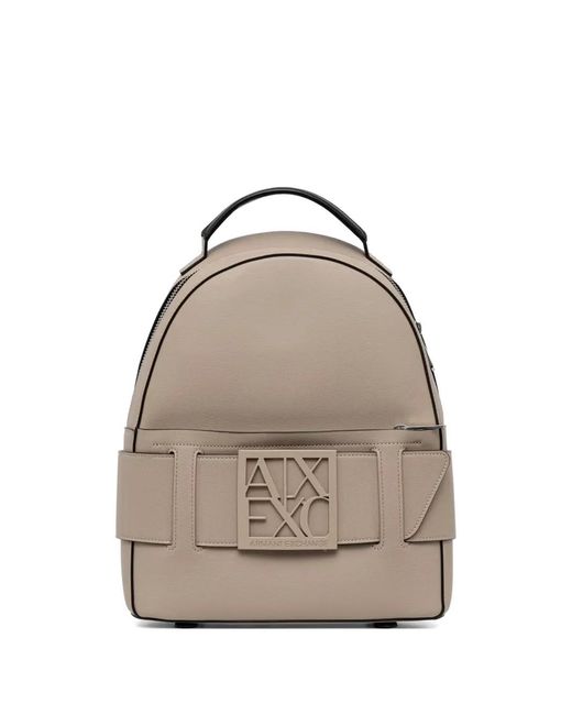 ARMANI EXCHANGE Natural Logo-Plaque Backpack