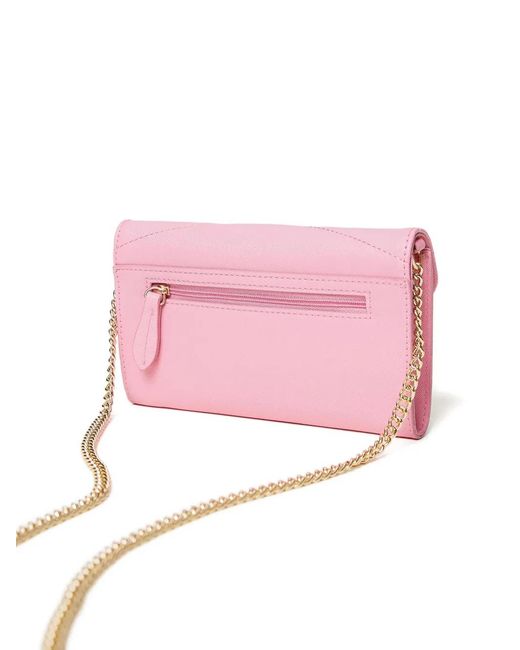 Twinset Pink Étui Pour Smartphone Matelassé À Détail De Chaîne