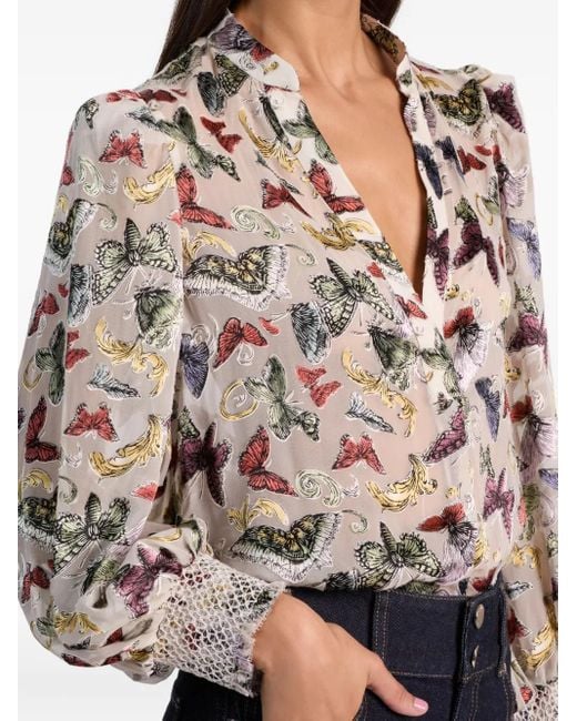 Alice + Olivia Sheila Blouse in het Gray