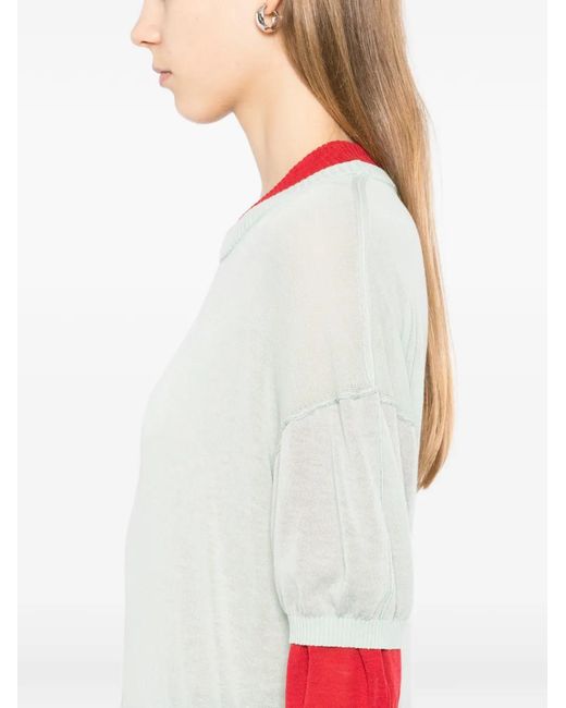 COTEMP Red Contrasting Collar Top
