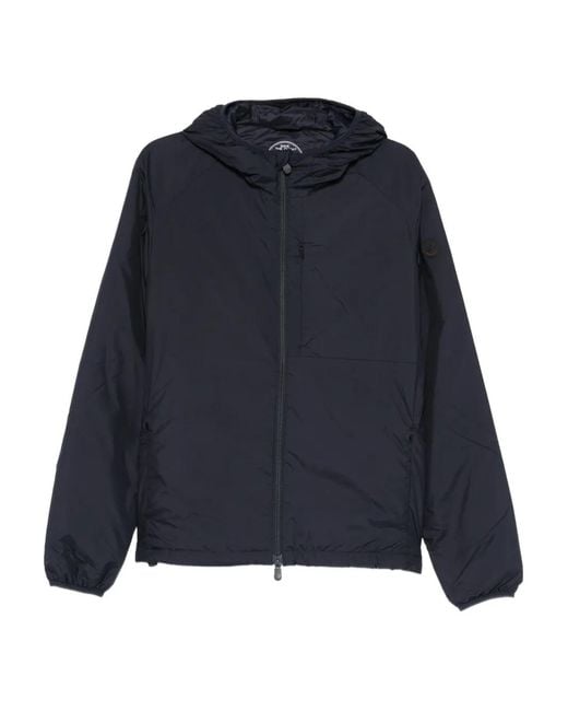 Save The Duck Blue Hooded Zip Jacket for men