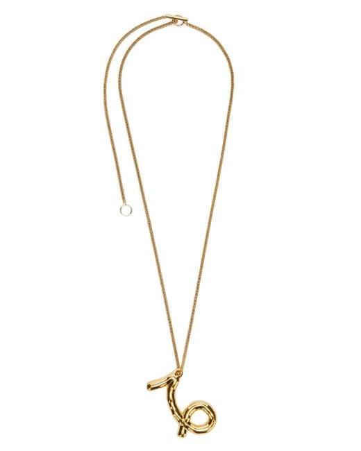 Jil Sander White Zodiac-Sign Pendant Necklace