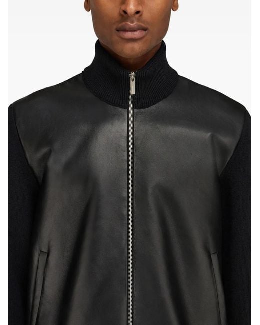 Ferragamo Black Leather Jacket for men