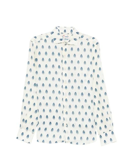 Mc2 Saint Barth White Floral Shirt for men
