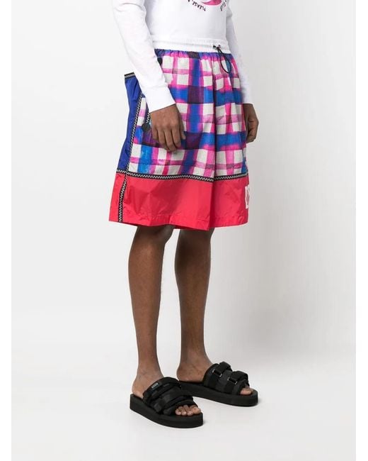 DSquared² Red Panelled-Design Deck Shorts for men