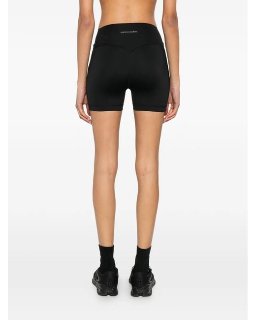 Adidas Black X Entire Studios Logo-Print Compression Shorts