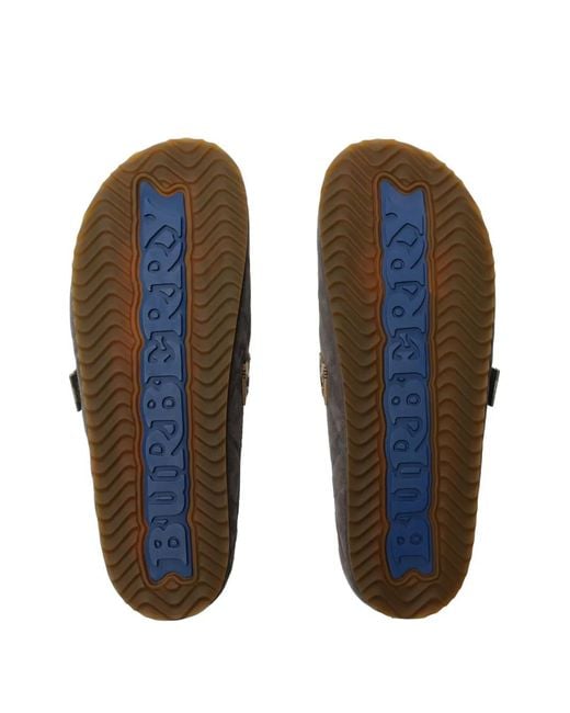 Burberry Gray Check Suede Urchin Clogs for men