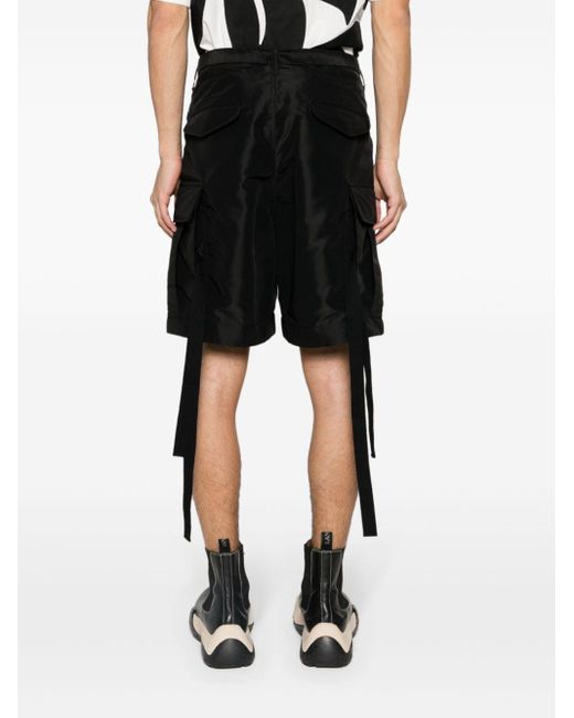 Sacai Black Belted Cargo Shorts for men