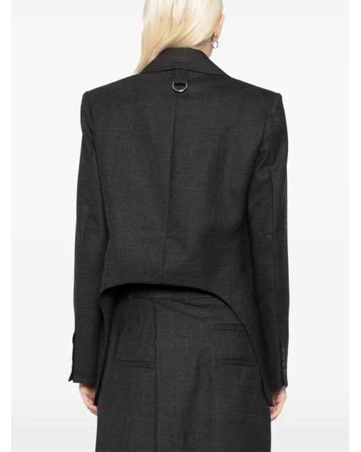 Tibi Black Check Dennis Cutout Blazer
