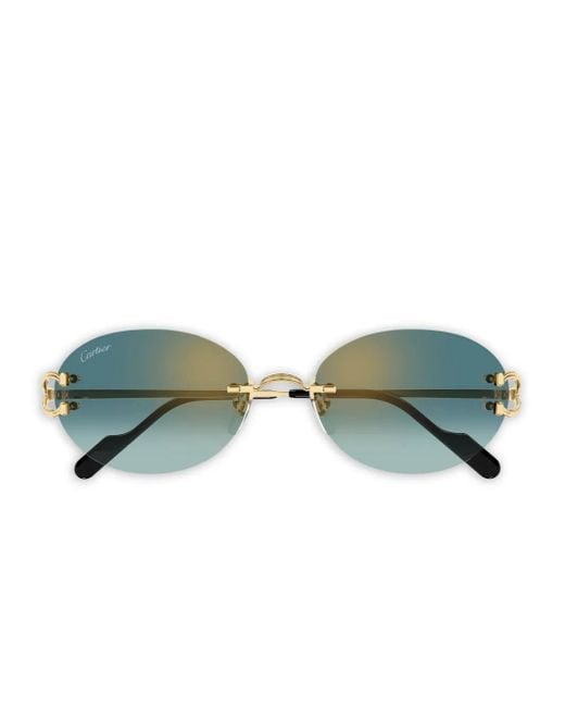 Cartier Green Round-Frame Sunglasses
