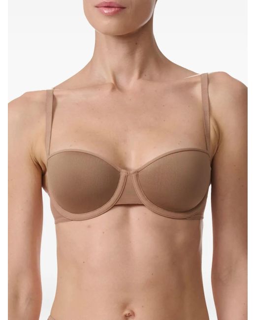 Sujetador translúcido Opaco tipo bandeau Wolford de color Brown