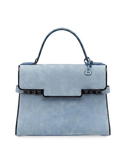 Delvaux Blue Tempête Tote Bag