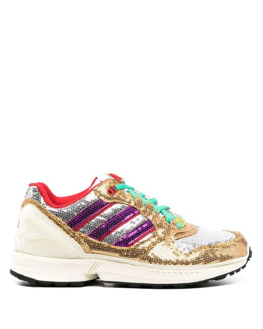 Adidas Metallic Zx 6000 Sequinned Sneakers