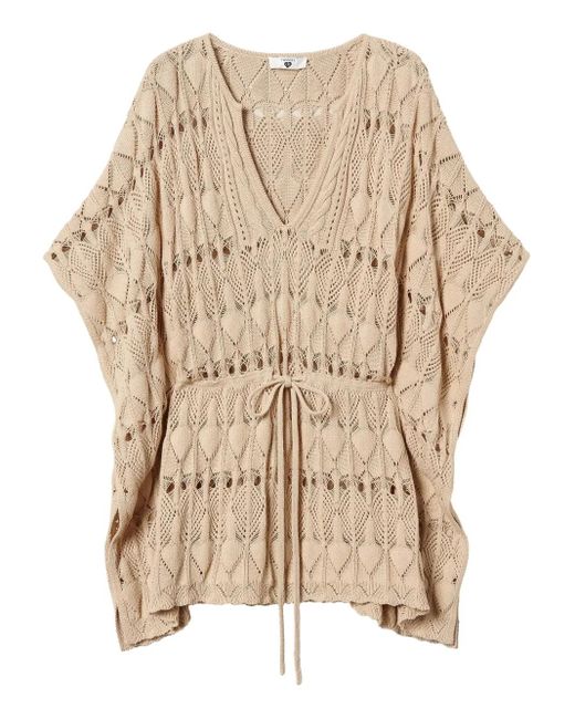 Twinset Natural Gehäkelter Kaftan