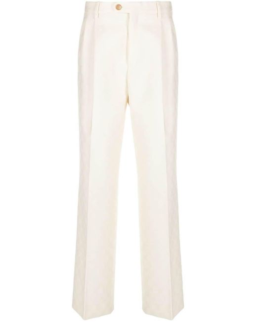 Pantalones con motivo GG Gucci de color White
