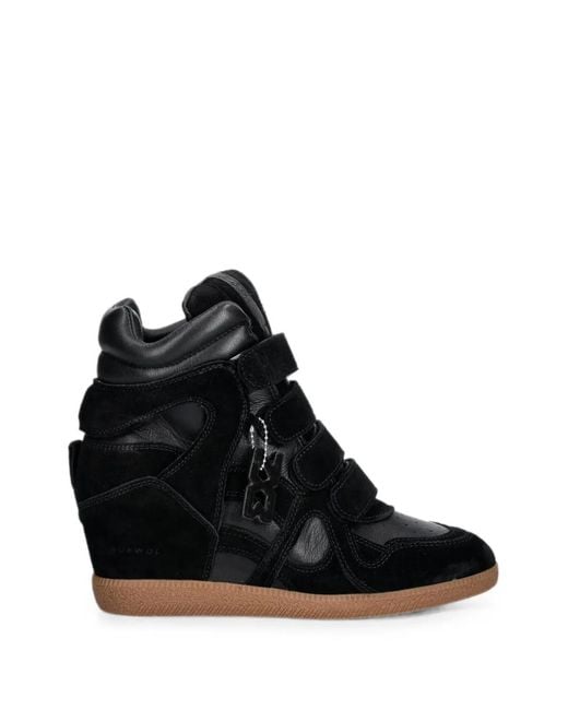 Nokwol Black Eden Touch-Strap Wedge Sneakers
