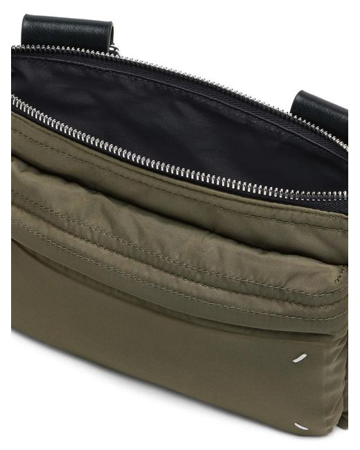 Maison Margiela Gray Four-Stitch Messenger Bag for men