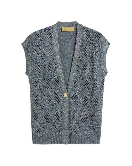 Momoní Blue Pedro Diamond-Pattern Vest