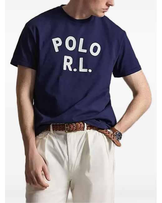 Polo Ralph Lauren Blue Classic Fit Logo Jersey T-Shirt for men