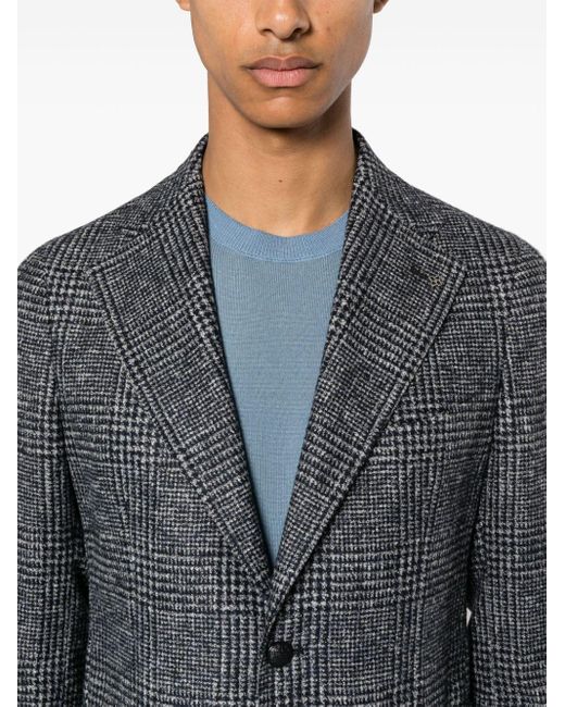 Tagliatore Gray Houndstooth-pattern Blazer for men