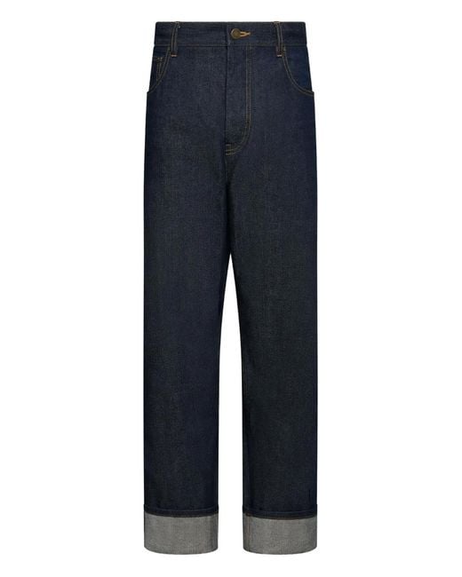 Thom Browne Blue Cotton Denim Trouser for men