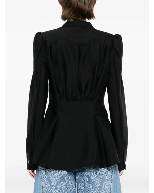 FETICO Black Draped Wrap Blazer