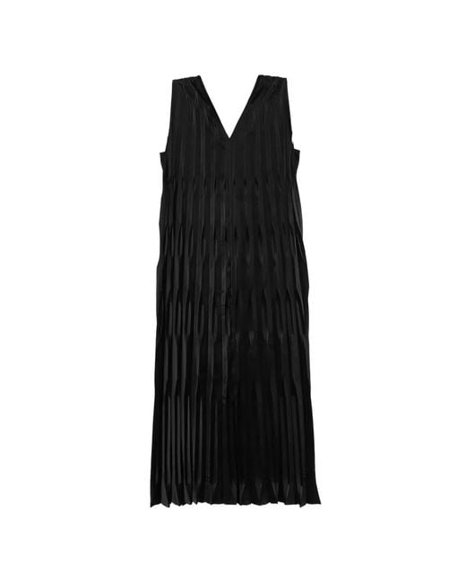 JNBY Black Draped Pleated Dress
