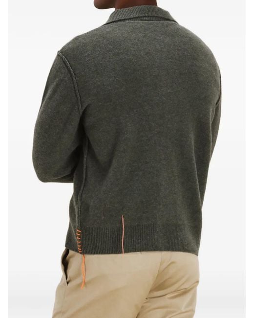 Fortela Green Yale Zip Sweater for men