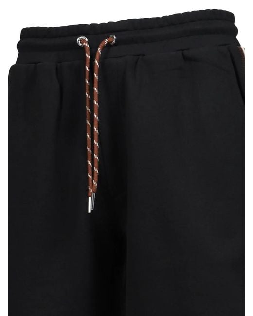 Moncler Black Logo-Patch Side-Stripe Shorts for men