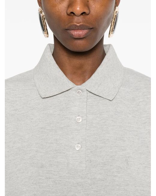 Saint Laurent White Buttoned Polo Shirt