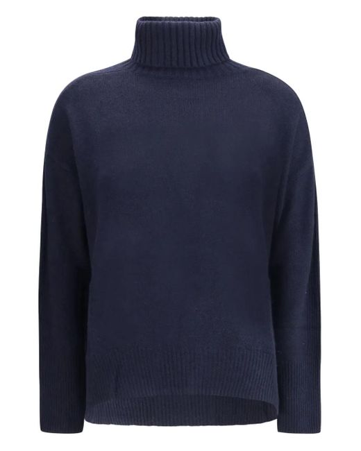 Allude Blue Turtleneck Cashmere Sweater