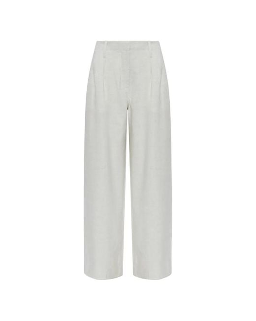 Samsøe & Samsøe White Saiben Wide-Leg Trousers