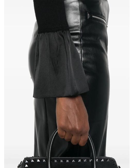 Twinset Black Roll-Neck Ribbed Sweater