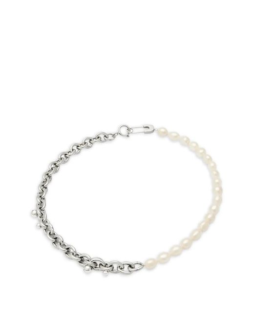 Yoj White Link Safety-Pin Necklace for men