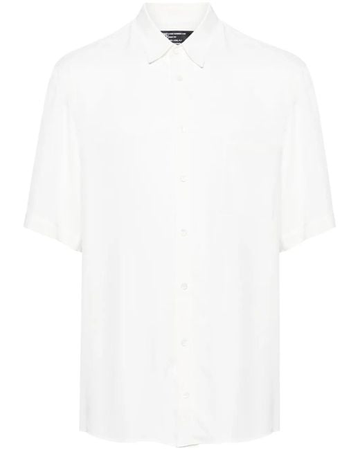 Patrizia Pepe White Classic-Collar Twill Shirt for men