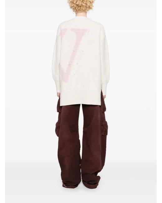 Off-White c/o Virgil Abloh Pink Intarsia-Knit Logo Jumpers