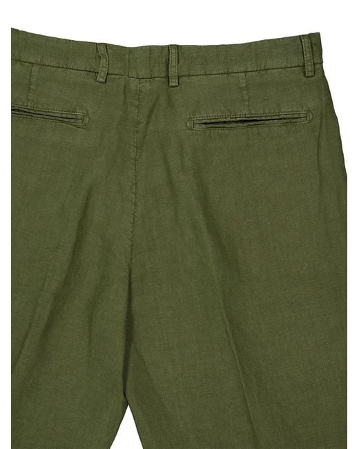 Boglioli Green Linen Bermuda Shorts for men