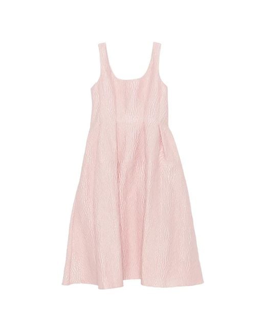 Marques'Almeida Pink Croc-Effect Sleeveless Midi Dress